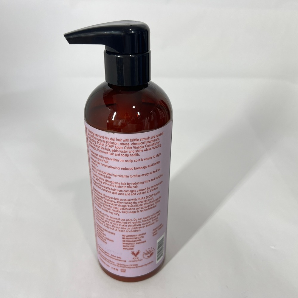 Pura D'or Apple Cider Vinegar Shampoo & Conditioner Set 16 fl oz Sulfate-Free, - Picture 4 of 9